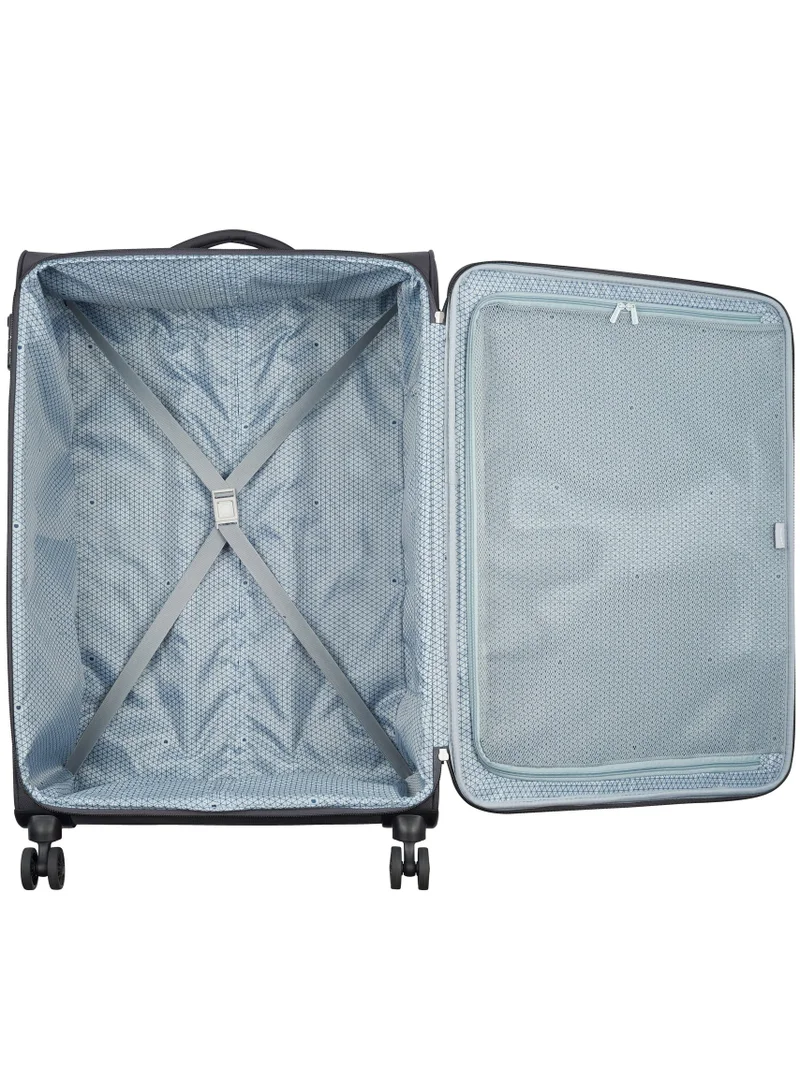 ديلسي _باريس حقيبة سفر كاراكاس 82 سم سوفت كيس بعجلات مزدوجة قابلة للتوسيع سوداء